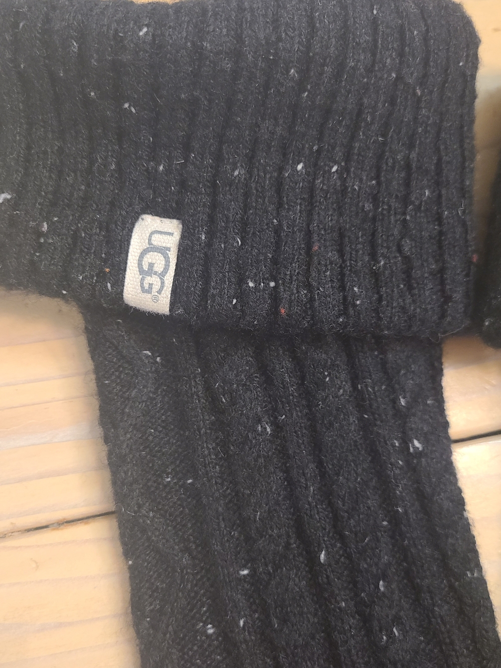 UGG Black Ribbed Socks With Cuff - Picture 2 of 5